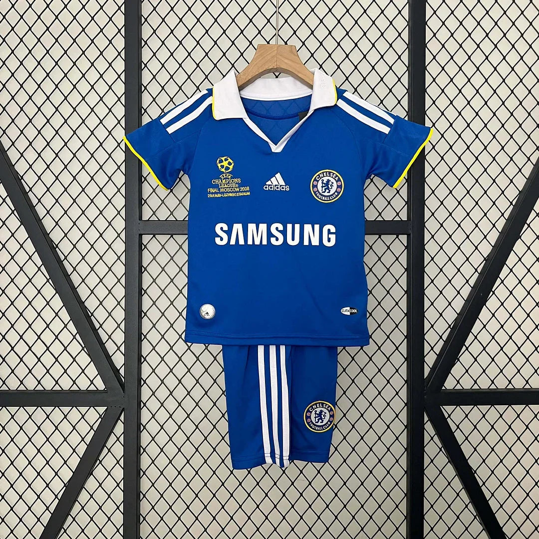 Maillot rétro Chelsea Finale de la Ligue des champions 2008-2009 à domicile, taille enfant