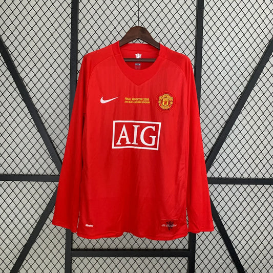 Manchester United Retro 2007-2008 Local Kit Manga Larga