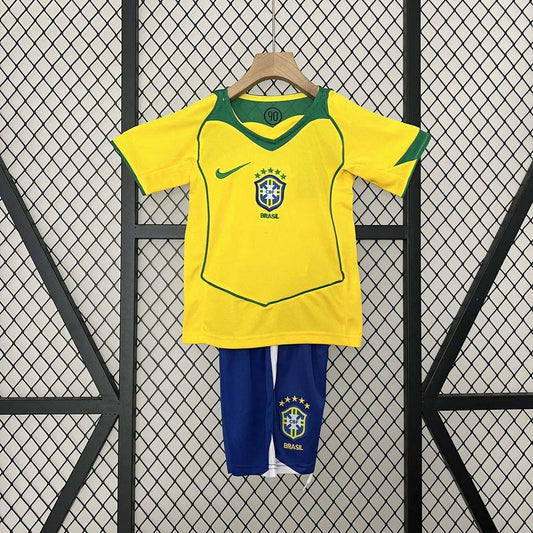 Maillot domicile rétro Brésil 2004, taille enfant