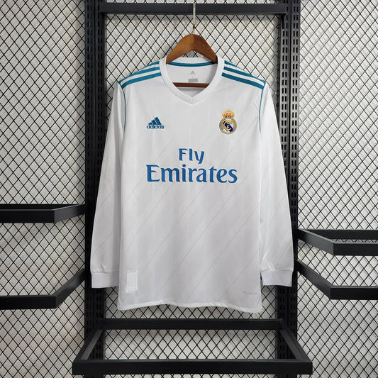 2017-2018 Retro Real Madrid Local Kit Manga Larga
