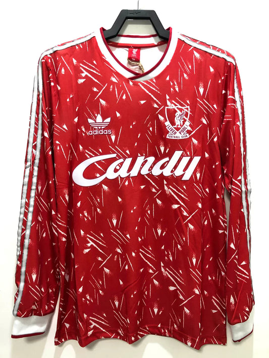 Maillot rétro domicile Liverpool 1989-1991 à manches longues