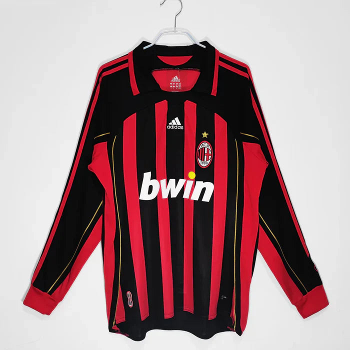 Maillot domicile à manches longues rétro AC Milan 2007-2008