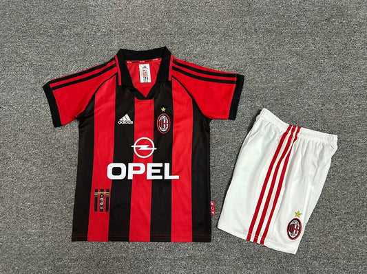Maillot rétro domicile AC Milan 1998/1999, taille enfant
