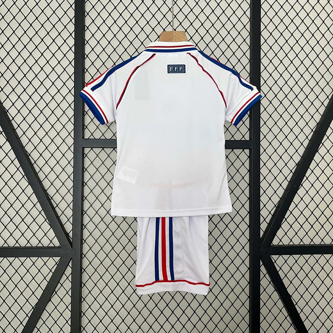 1998 Retro France Visitante Kit Talla Niño