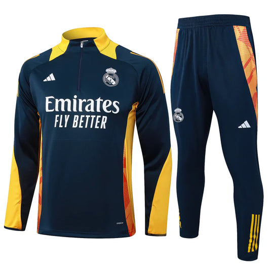 Survêtement bleu foncé et jaune du Real Madrid