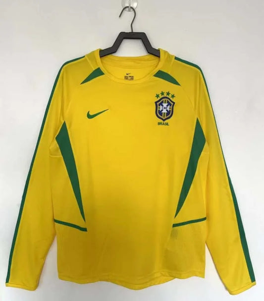 Maillot rétro domicile Brésil 2002 à manches longues