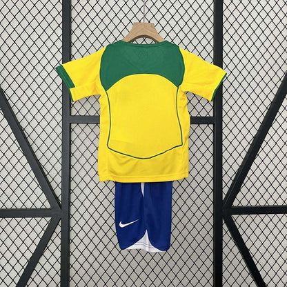 Maillot domicile rétro Brésil 2004, taille enfant