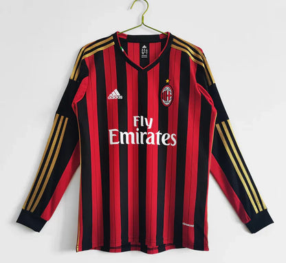 Maillot domicile à manches longues rétro AC Milan 2013-2014