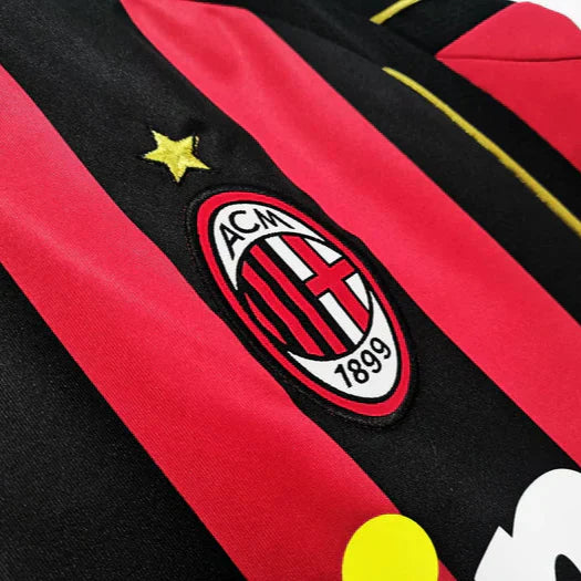 Maillot domicile à manches longues rétro AC Milan 2007-2008