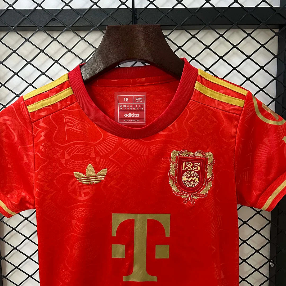 Bayern Munich 2025/2026 Édition 125e anniversaire Rouge Taille enfant