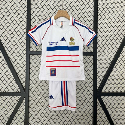 1998 Retro France Visitante Kit Talla Niño