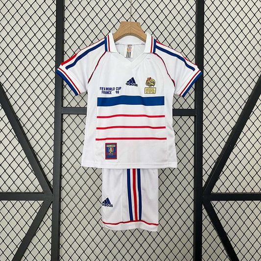 1998 Retro France Visitante Kit Talla Niño