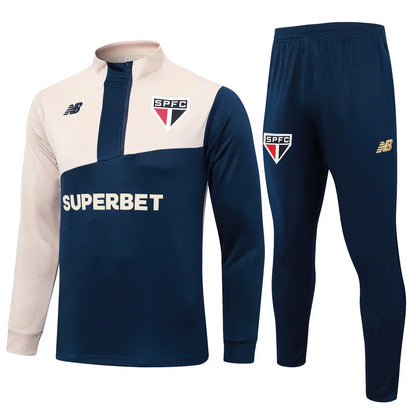 Survêtement Sao Paolo bleu foncé et beige