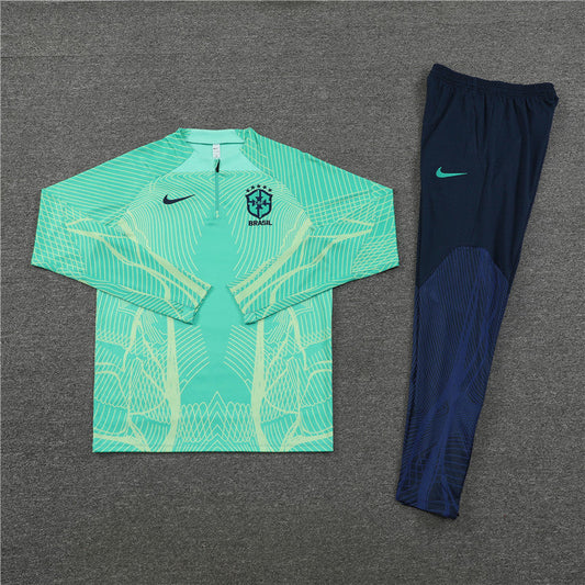 Survêtement Brésil bleu foncé et vert