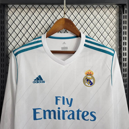 Maillot rétro domicile à manches longues du Real Madrid 2017-2018